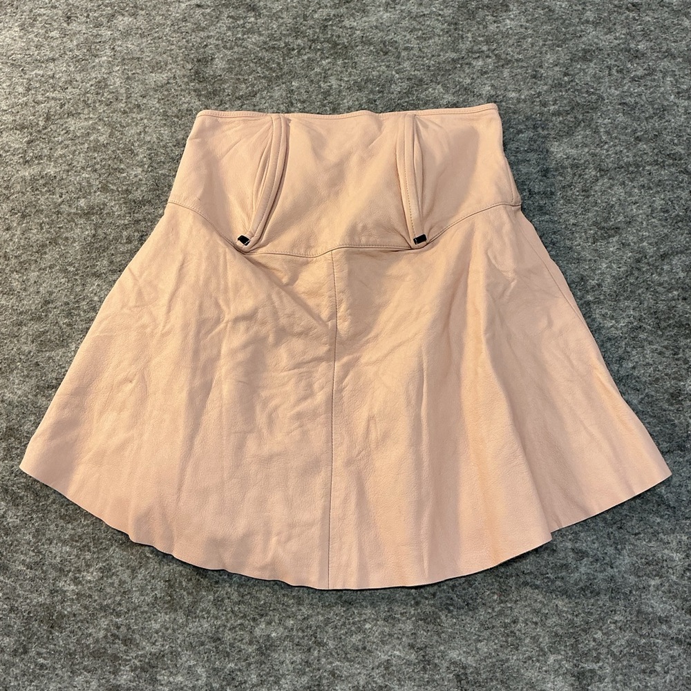 Milly Blush Leather Babydoll Style Strapless Top Best Fits Size S